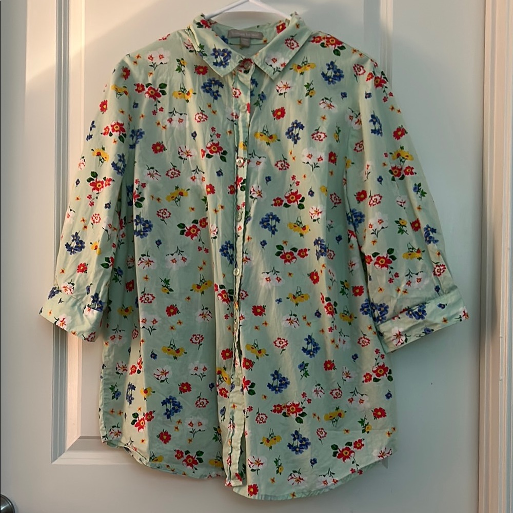 Woman Within Floral Green Blouse